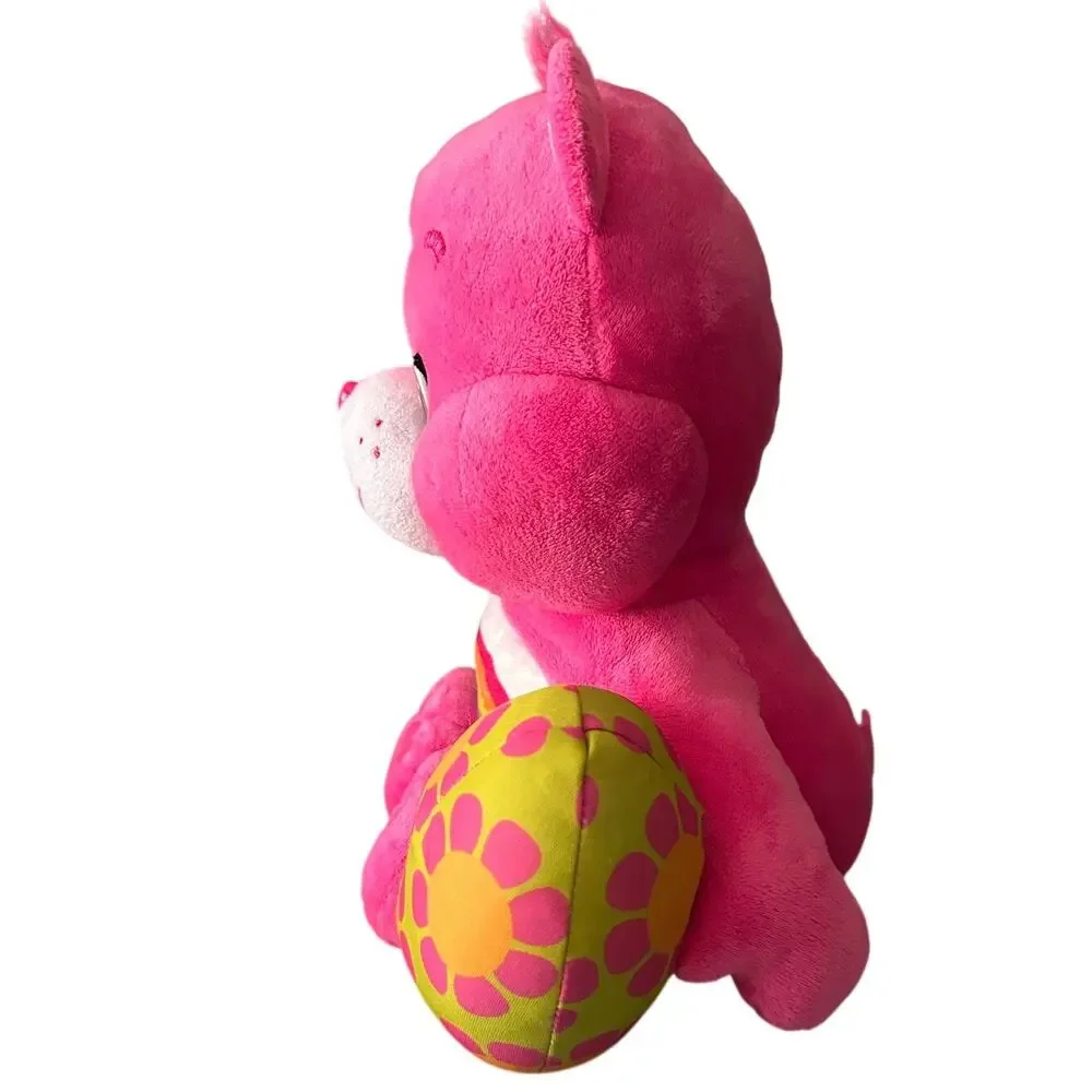 Just Play‎ Pink Cheer Care Bear Plush holding a Green Easter Egg w/ Flowers 2015